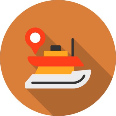 Gemi simgesi, vektör illüstrasyonu