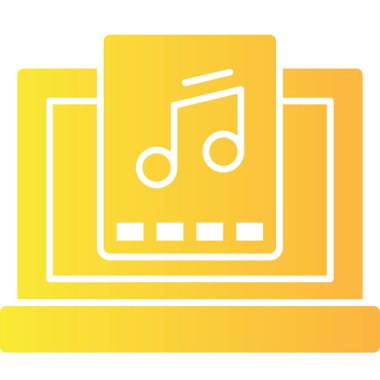 Müzik. Web simgesi vektör illüstrasyonu