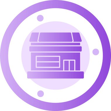 Yuvarlak çizgili modern bir binanın vektör simgesi