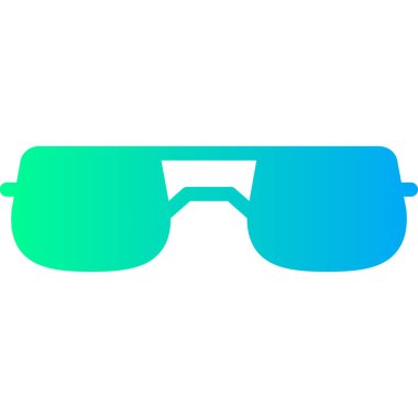 3 boyutlu gözlüklü mavi gradyan simgesi. vektör illüstrasyonu