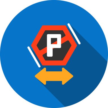 İşareti otopark renkli vektör simgesi.