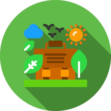 Yeşil ve beyaz simgenin vektör illüstrasyonu