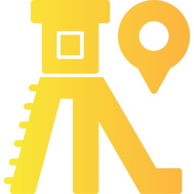 gps konum haritası simgesi ana hat biçiminde