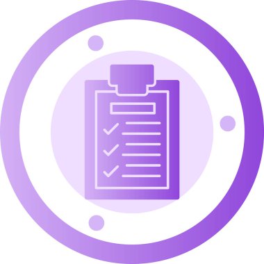 Kontrol Listesi Glyph Griedent, Vektör İllüstrasyonlu Pano