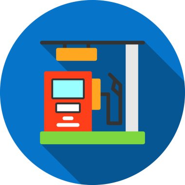 benzin istasyonu simgesi, vektör illüstrasyonu