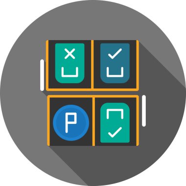 Beyaz arkaplanda kontrol listesi simgesi ve vektör illüstrasyonu izole edildi