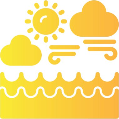 Bir güneş ve bulutun vektör simgesi