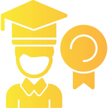 Eğitimde mezuniyet başlığı simgesi - okul - öğrenme kategorisi