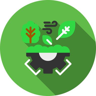 Ekoloji düz simgesi, vektör illüstrasyonu