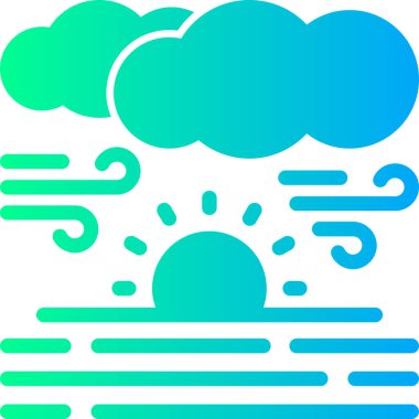 Bulut hava durumu güneş simgesi ana hatlarıyla