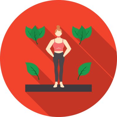 Yoga yapan bir kadın. Sağlıklı bir yaşam tarzı. vektör.