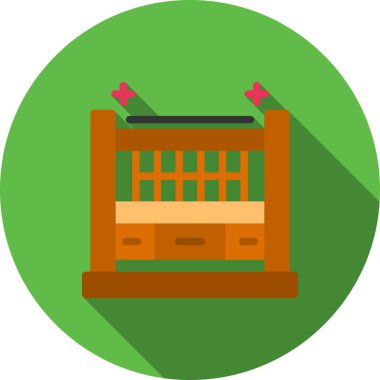 Tahta kutu simgesi, vektör illüstrasyonu