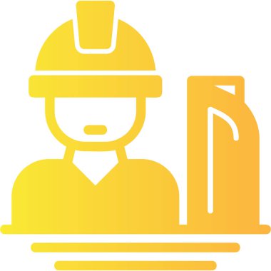 İnşaatçı inşaat işçisi simgesi düz stil