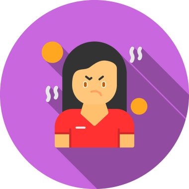 Başı düz bir şekilde ağrıyan kadın.