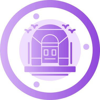 Bir bina simgesinin vektör illüstrasyonu