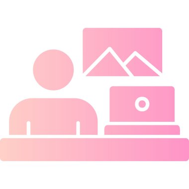 Bir bilgisayar simgesinin vektör illüstrasyonu