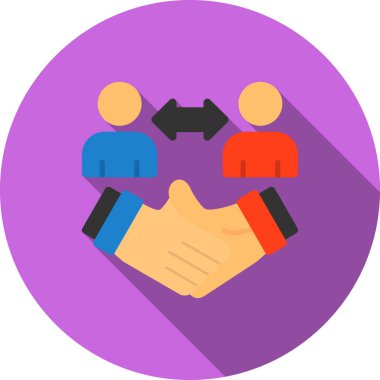 İş el sıkışma simgesi, düz stil