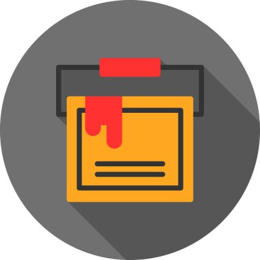 Boya Kovası Düz Gölgesi, Vektör İllüstrasyonu