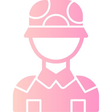 kadın işçi avatar simgesi vektör illüstrasyon tasarımı