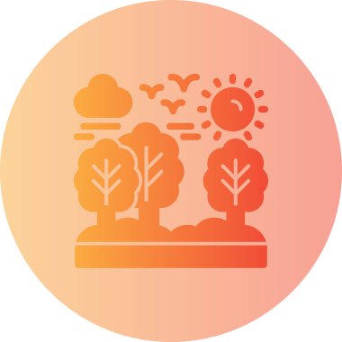 Bir ağaç simgesinin vektör illüstrasyonu