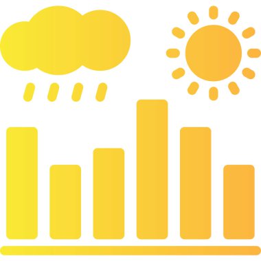 Tahmini güneş hava durumu simgesi düz stil