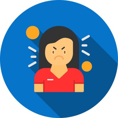 Kızgın ifade vektör illüstrasyonlu kızgın kadın