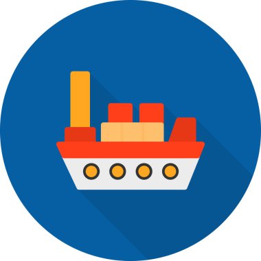 Kargo gemisi Düz Gölge, Vektör Resimleri