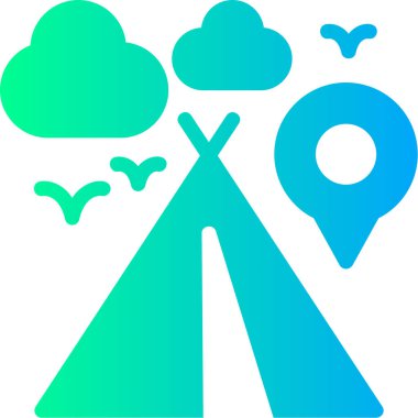 Bir dağ simgesinin vektör illüstrasyonu