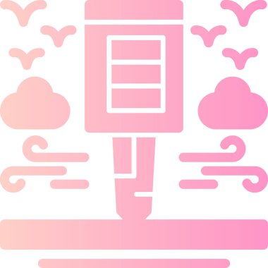 Bulut Hesaplama. Web simgesi basit illüstrasyon