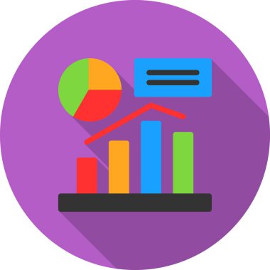 Pasta grafiği düz vektör simgesi