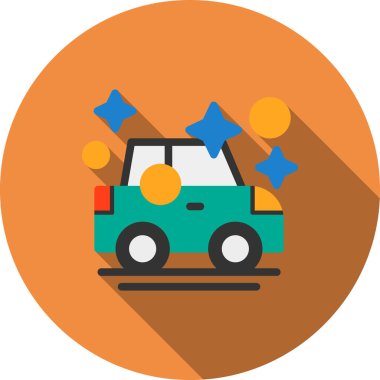 oyuncak araba vektör simgesi, düz tasarım illüstrasyon