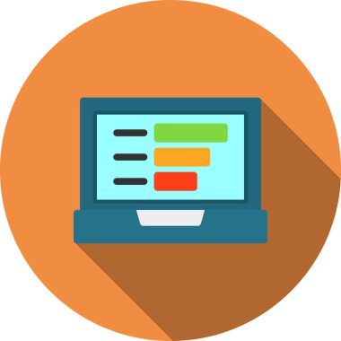 bilgisayar monitörü ikon vektör illüstrasyonu