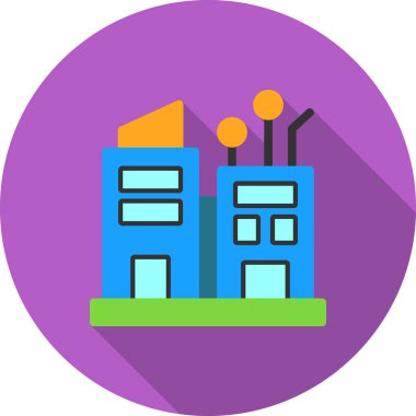 Fabrika simgesi, vektör illüstrasyonu.