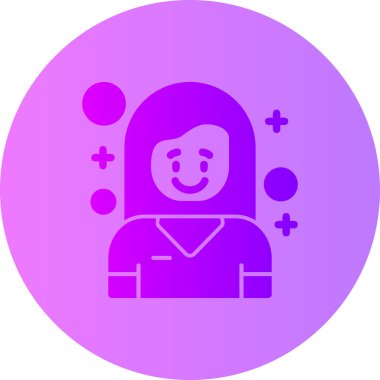 avatar kadın insan simgesi düz stil