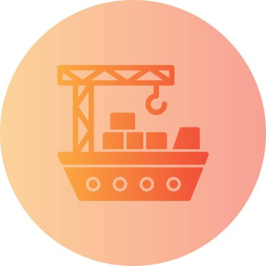 kargo gemisi simgesi vektör çizimi