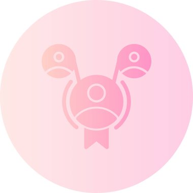 Pembe ve mavi arkaplanlı şirin bir simgenin vektör çizimi