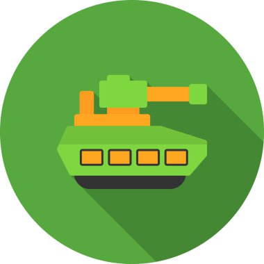 askeri tank simgesi, vektör illüstrasyonu