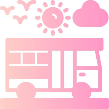 Otobüs. Web simgesi basit illüstrasyon