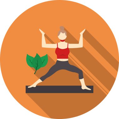 Yoga yapan kadın yoga pozu veriyor.