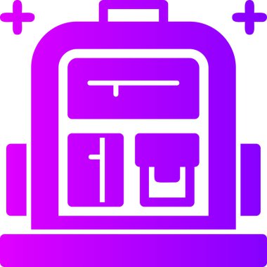 sırt çantası simgesi vektör illüstrasyonu