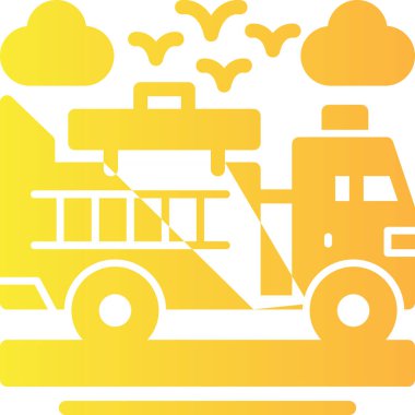 servis servis kamyon simgesi düz biçimli