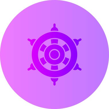 Bir tekerleğin mor simgesinin vektör çizimi