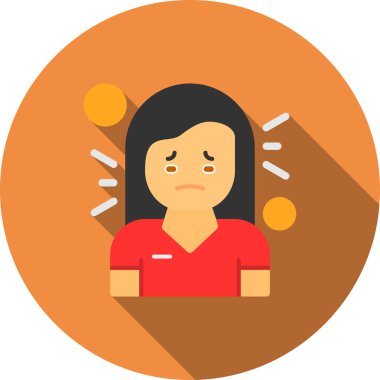 Acı vektörü çizimi olan hasta bir kadın.