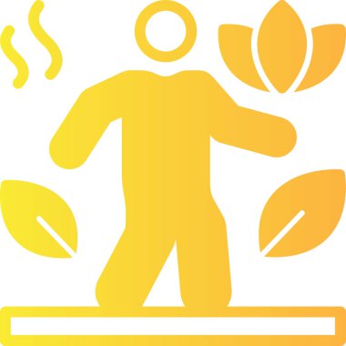 Bitkileri tutan insanın minimalist vektör simgesi