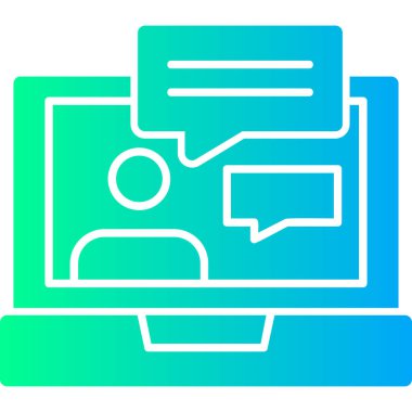 Sohbet ikonu vektörü. İzole edilmiş kontür sembolü gösterimi için ince çizgi işareti