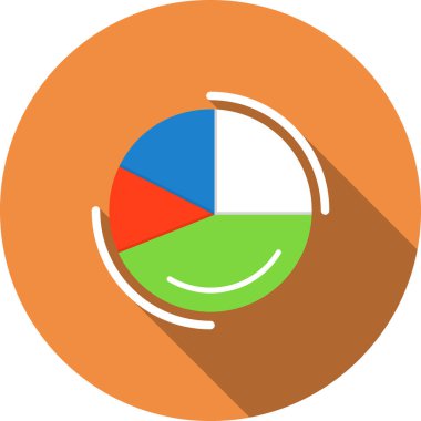Pasta grafik vektör simgesi. grafik ve veri analizi. grafik ve veri grafikleri. Veri tablosu simgesi düz biçimdedir. grafik, pasta grafiği ve