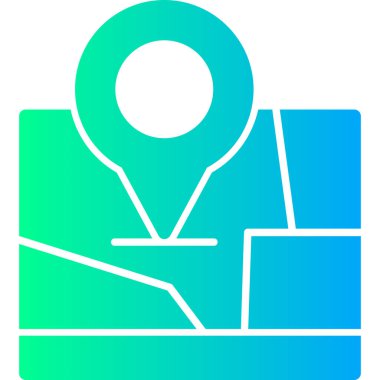 harita simgesinin vektör illüstrasyonu