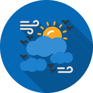 Mavi ve beyaz bulutun vektör çizimi