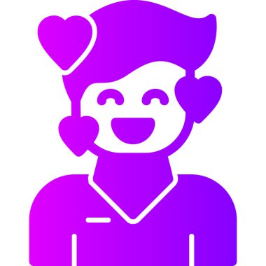 mutlu kadın simge vektör çizim