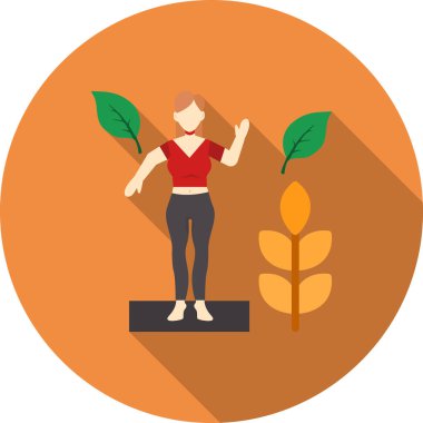 Yoga yapan kız, vektör illüstrasyonu